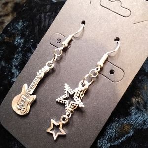 Rock Star Guitar 🎸 Hand Crafted Earrings 🌠